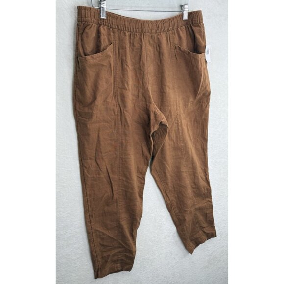 Old Navy Women's Rust Tapered Linen Pant Size Large NWT - Picture 2 of 8